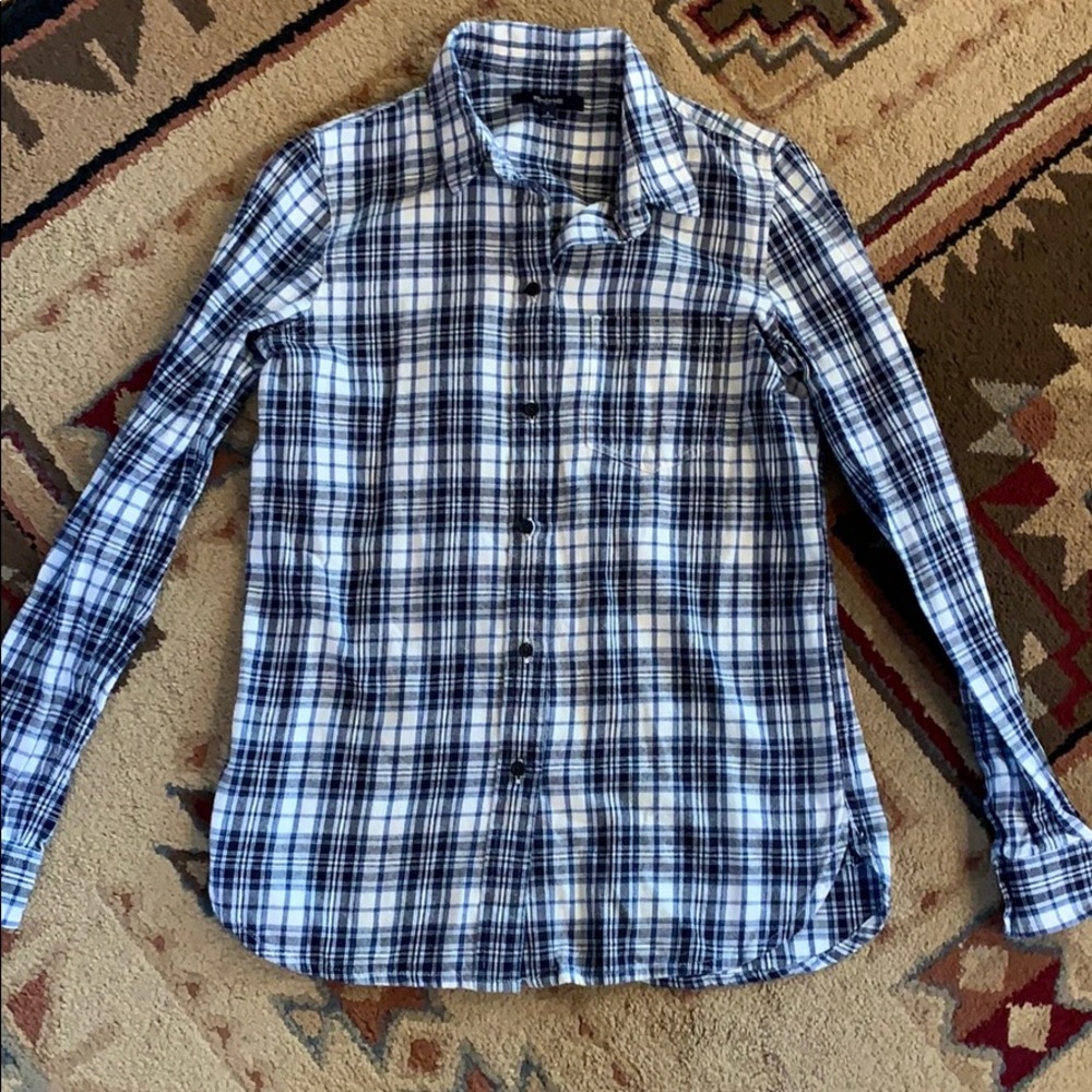 Madewell flannel plaid button down